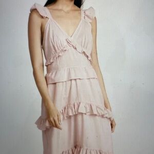 MISA Morrison Maxi Dress in light pink stripes. perfect condition!